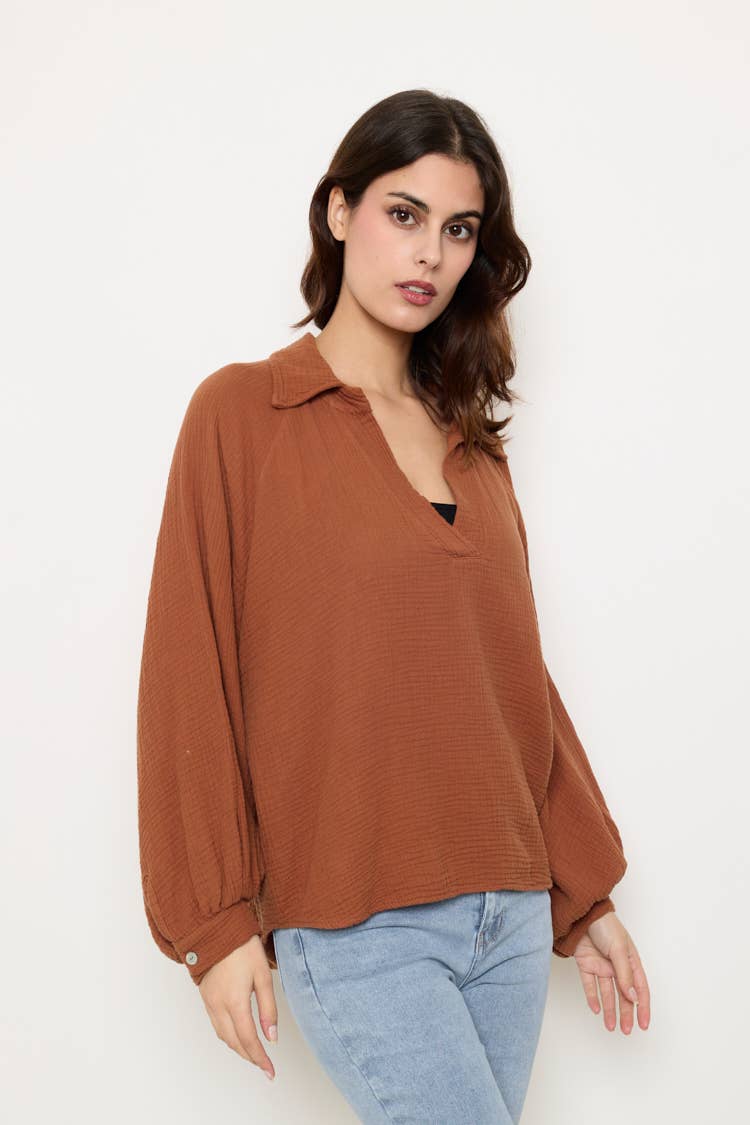 Blouse En Gaz De Coton- 11068g