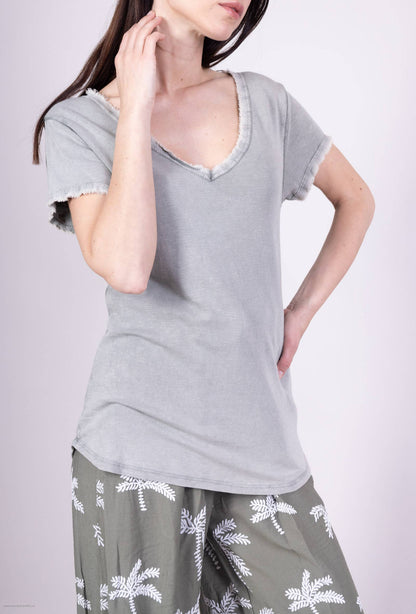 Tshirt coton délavé à manches courtes PT2504