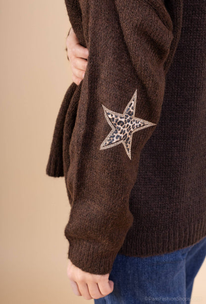 Pull Avec Deux Étoile Léopard  @23630_Pul2EtoileLeo