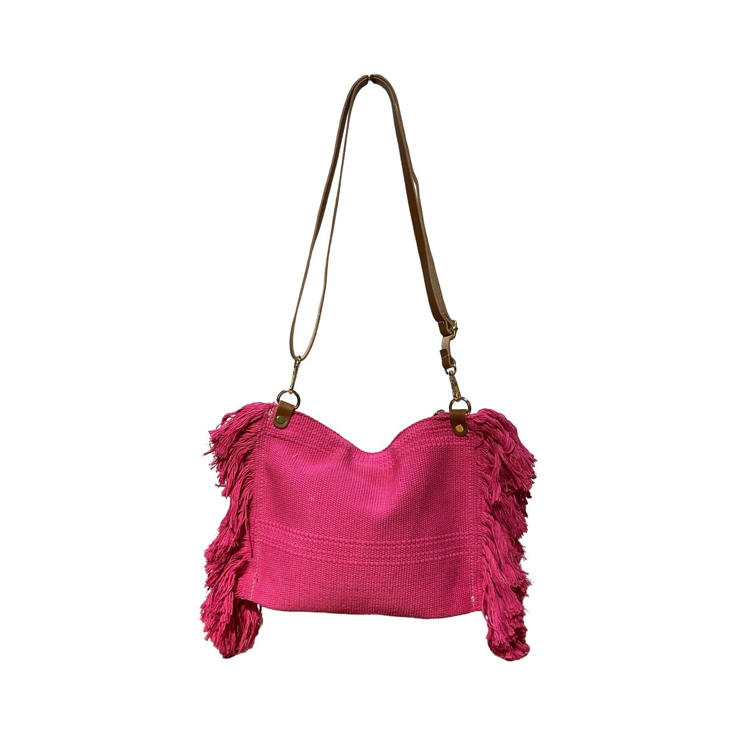 SAC BANDOULIERE COTTON GARNI CUIR AMOUR