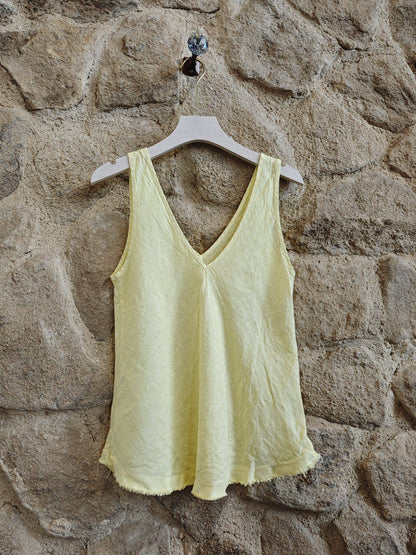 Ref-21591 T-shirt sans manches 100 % lin