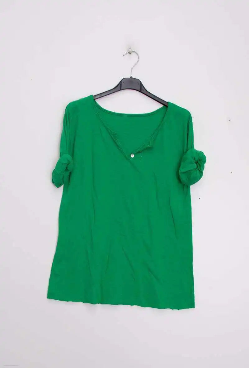 T-Shirt col tunisien manches longues @9925 col tunisien