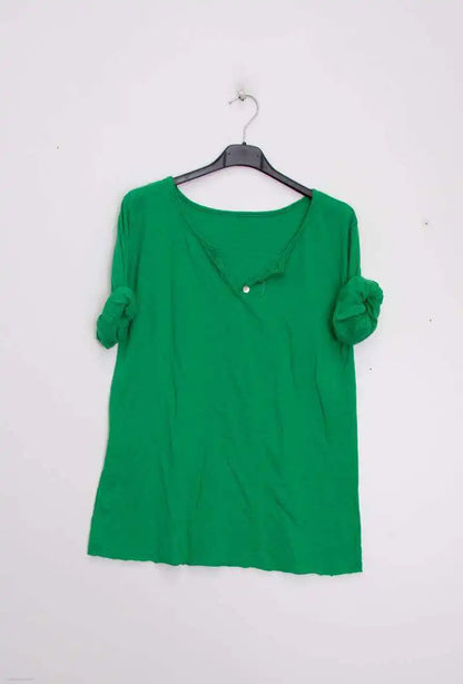 T-Shirt col tunisien manches longues @9925 col tunisien