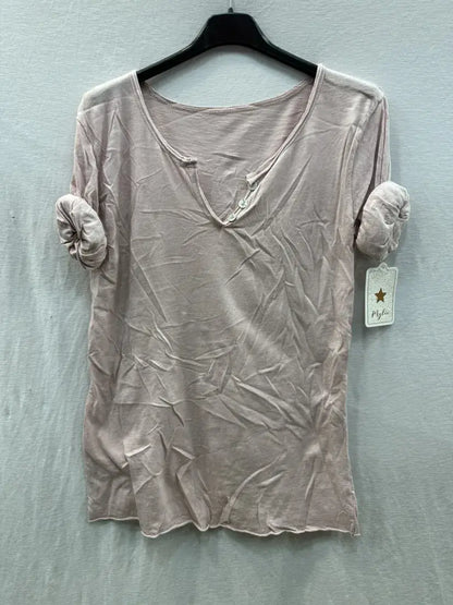 T-Shirt col tunisien manches longues @9925 col tunisien