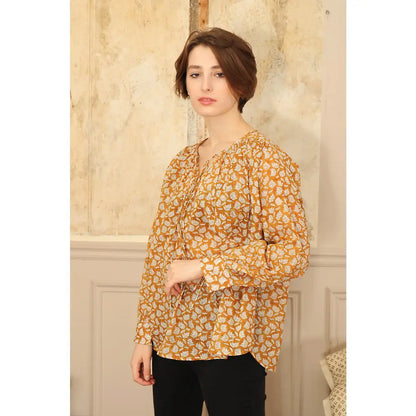 Top manche longues en voile de coton DONNA