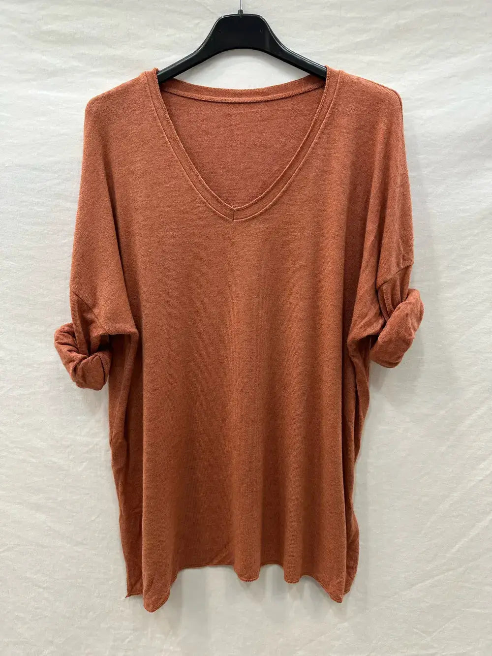 Pull en fine maille double col @6337_PulVVFente