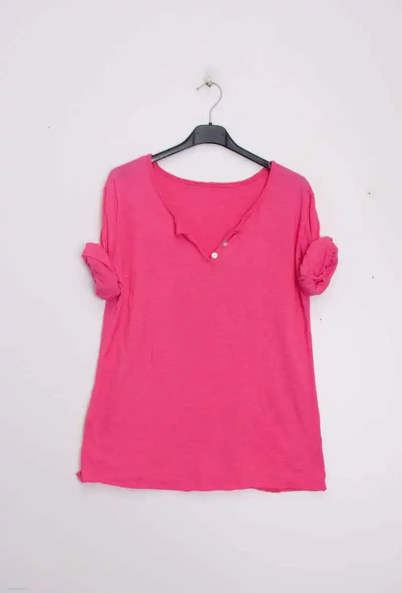 T-Shirt col tunisien manches longues @9925 col tunisien