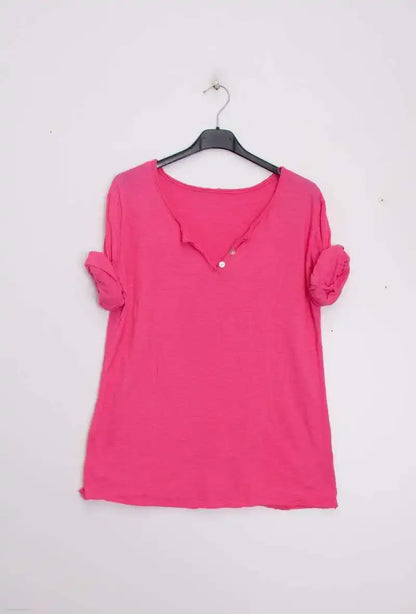 T-Shirt col tunisien manches longues @9925 col tunisien