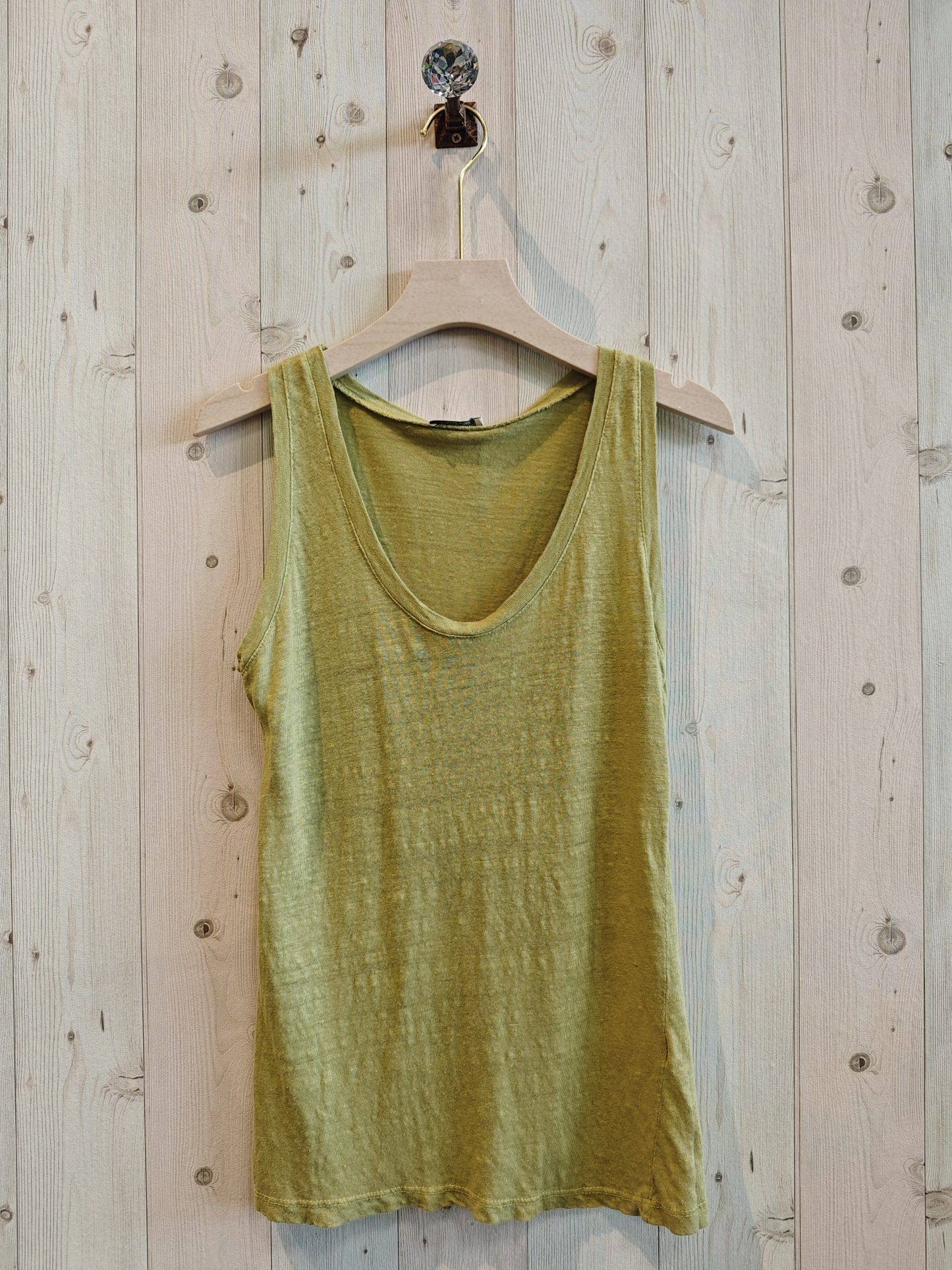 Réf-3981 T-SHIRT BASIQUE À BRETELLES 100 % LIN
