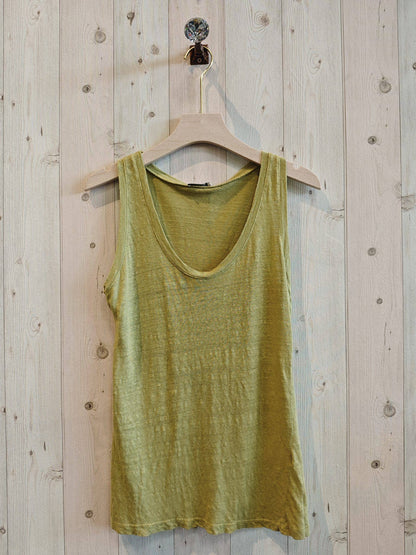 Réf-3981 T-SHIRT BASIQUE À BRETELLES 100 % LIN
