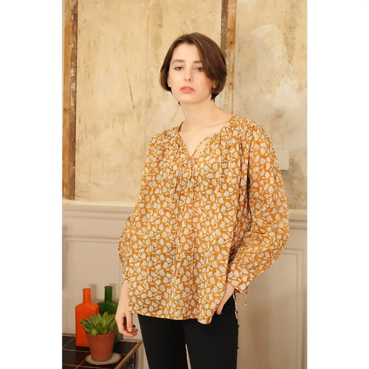 Top manche longues en voile de coton DONNA