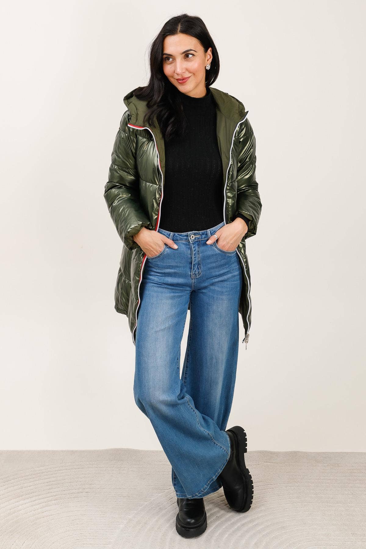 Doudoune mi-longue réversible imperméable