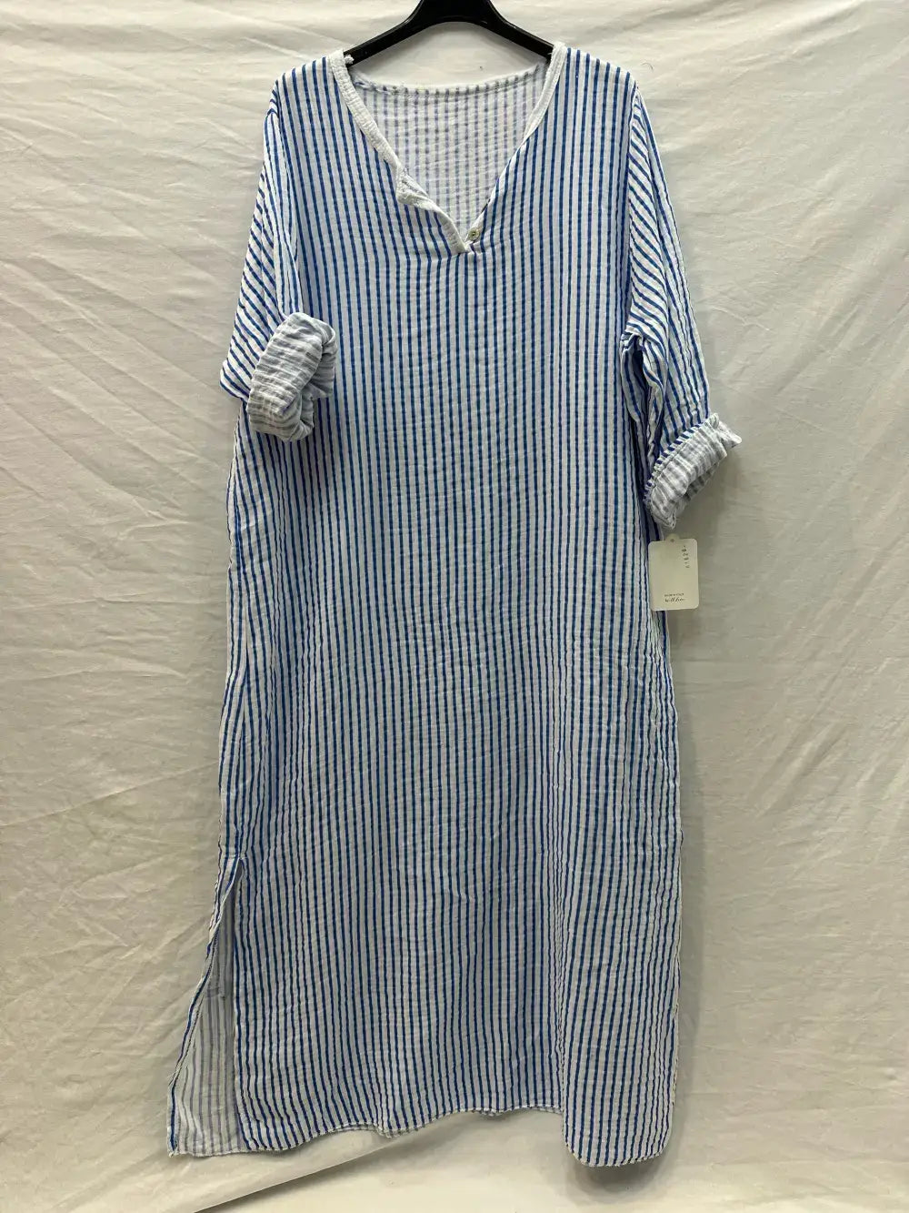 Robe longe  à rayure avec boutons @81820_RLBoutRayure