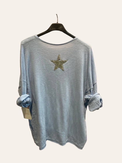 Haut en coton avec Étoile en strass au dos