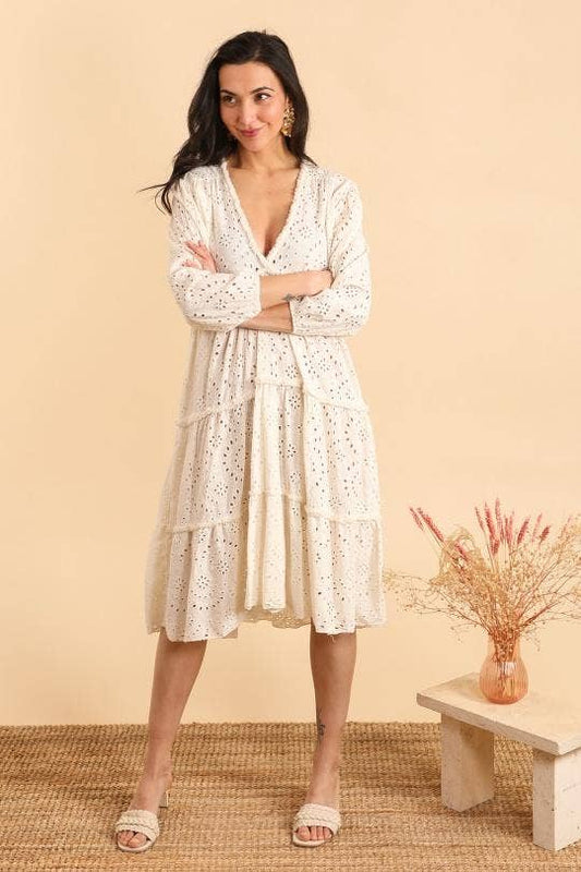 Robe En Broderie Anglaise- 10935