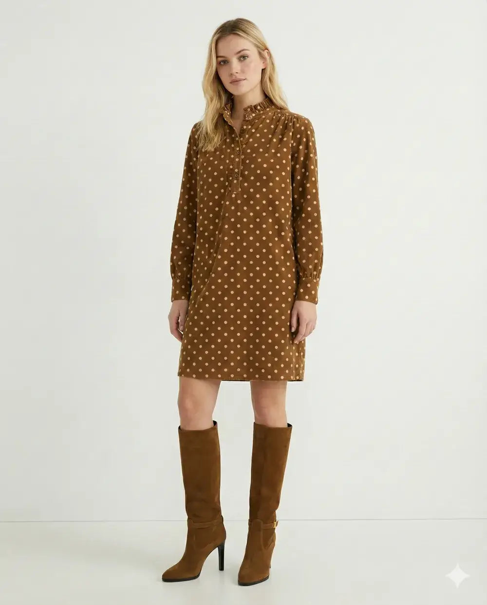 Robe En Velours Imprimé Aux Pois @69098Pois_RVPois