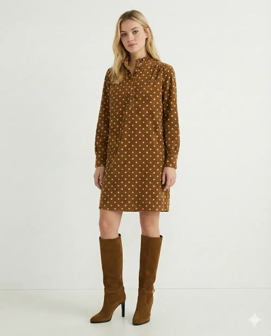 Robe En Velours Imprimé Aux Pois @69098Pois_RVPois