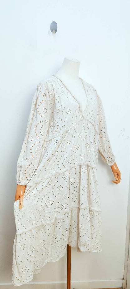 Robe En Broderie Anglaise- 10935