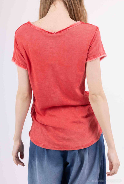Tshirt coton délavé à manches courtes PT2504