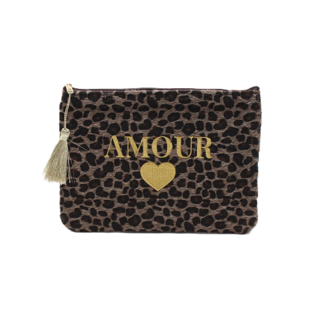 Pochette léopard message AMOUR