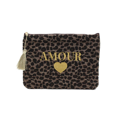 Pochette léopard message AMOUR