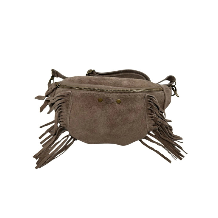 Sac banane cuir Suède Esperanza taupe