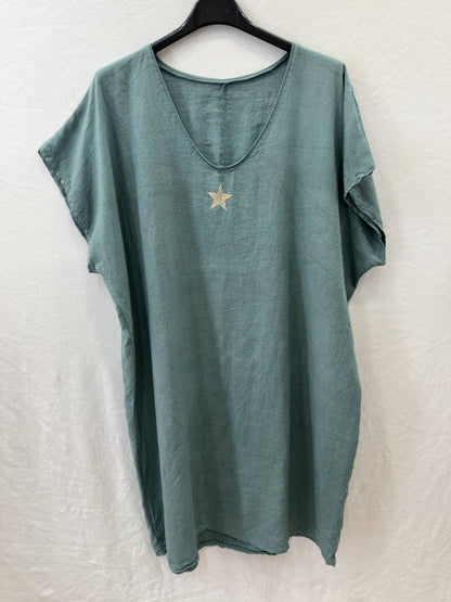 Robe Tunique en Lin et Viscose à Etoile @10788_REtoileLin