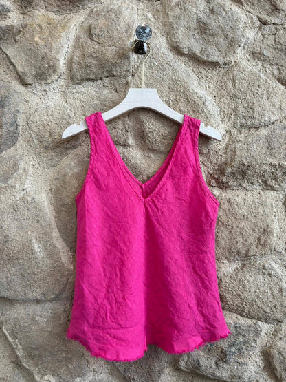 Ref-21591 T-shirt sans manches 100 % lin