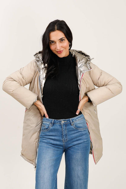 Doudoune mi-longue réversible imperméable