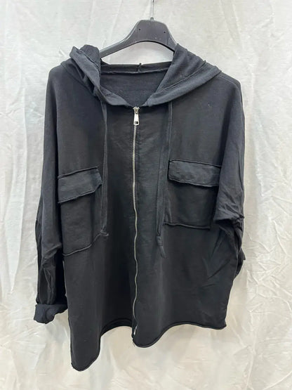 Gilet capuche avec zip et poches @8633_GZipPoches