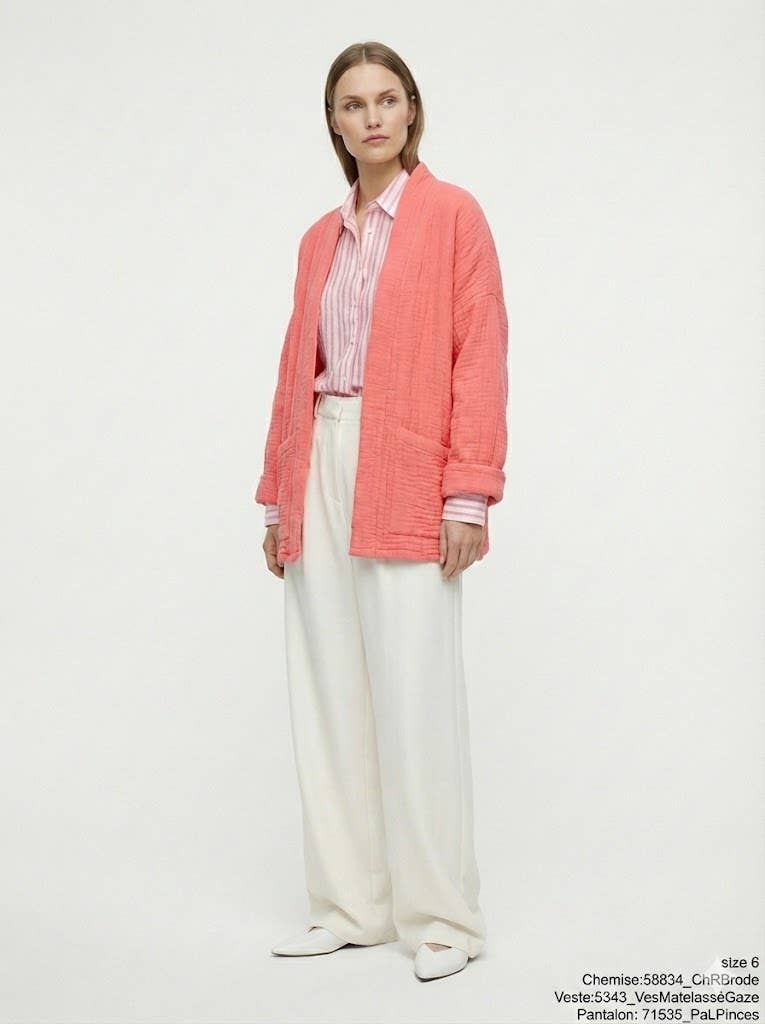 Veste matelassée en gaze de coton @5343_VesMatelasséGaze