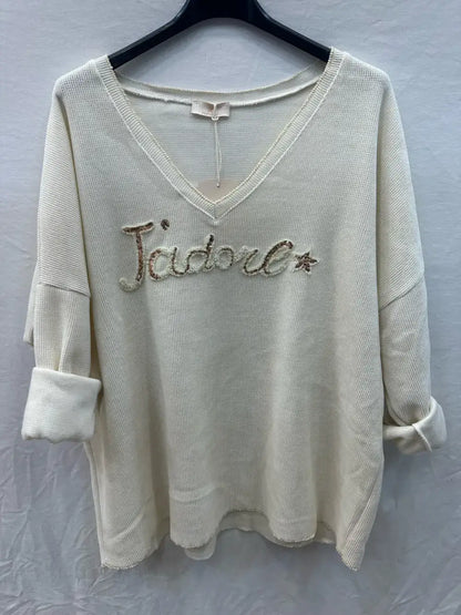 Sweat-shirt En Velours j'adore @4589_HVJadore
