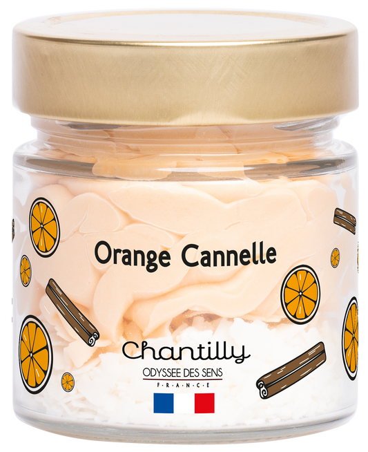 Orange/Cannelle - Bougie Chantilly gourmande Noël 150g