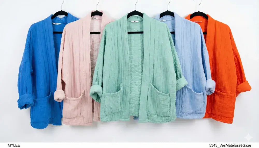 Veste matelassée en gaze de coton @5343_VesMatelasséGaze