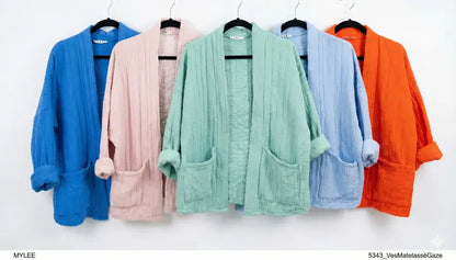 Veste matelassée en gaze de coton @5343_VesMatelasséGaze