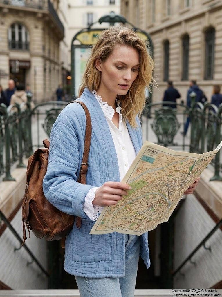 Veste matelassée en gaze de coton @5343_VesMatelasséGaze
