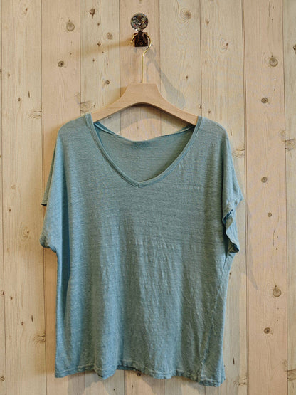 Réf-2296 T-shirt basique lin 100%