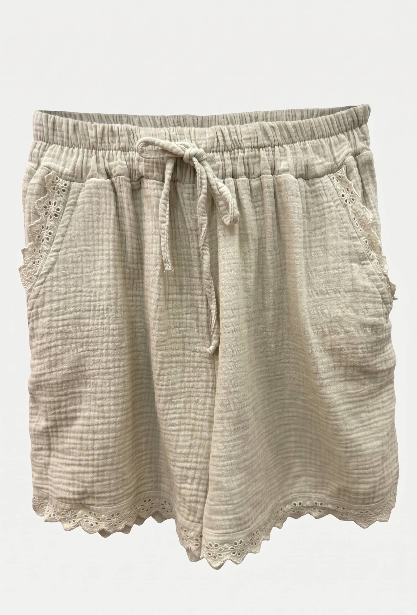 Short en Gaze de Coton avec Broderie @3611_ShBrodeGaze