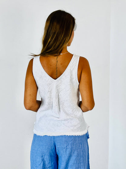 Ref-21591 T-shirt sans manches 100 % lin