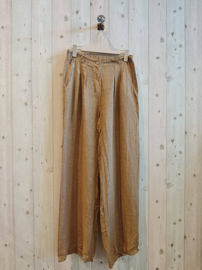 Ref-30523 PANTALON AVEC UN BOUTON LIN 100 %