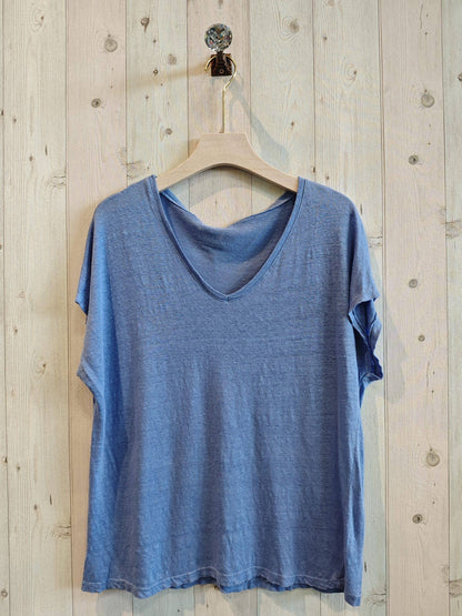 Réf-2296 T-shirt basique lin 100%
