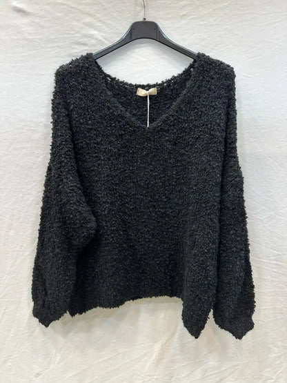 Pull bouclée oversized en laine et alpaga @24628_PulBoucleGT