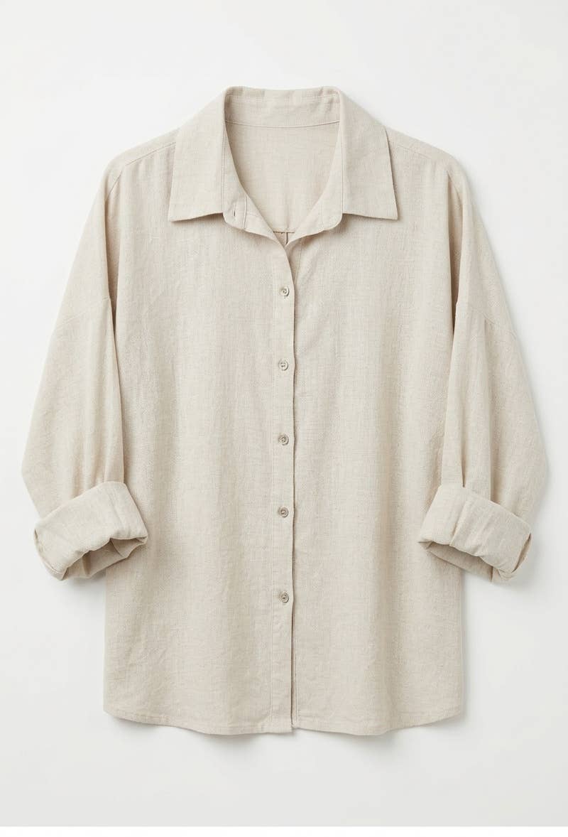 Chemise Oversize en Lin et Viscos @20664_ChLinUni