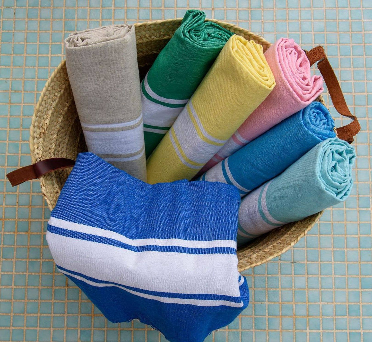 Fouta Auténtica Bleu roi Tissage plat 100% coton