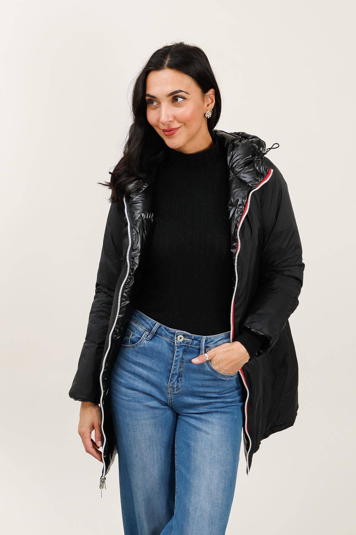 Doudoune mi-longue réversible imperméable