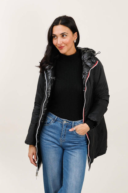 Doudoune mi-longue réversible imperméable