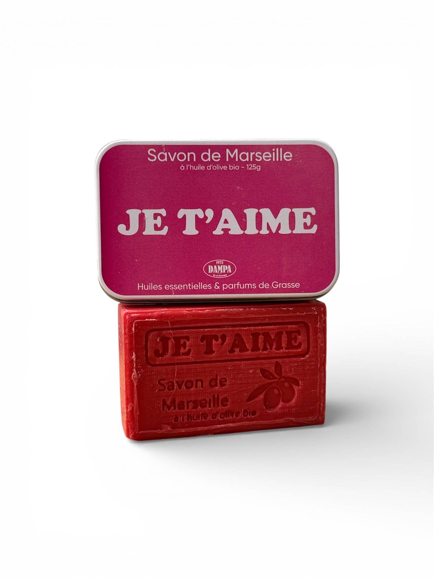 Savon de Marseille "Je t'aime" 125g avec sa boite métal