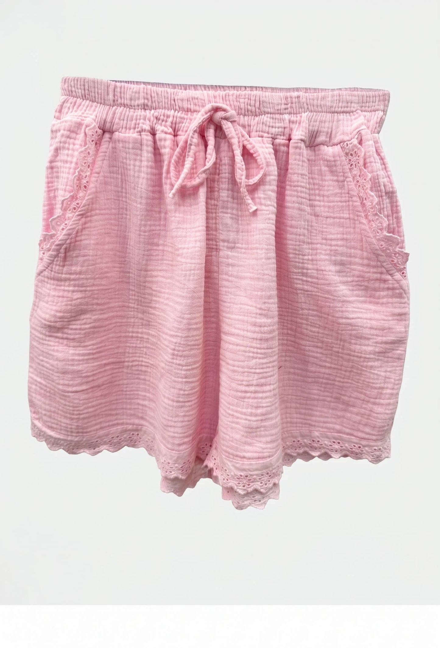 Short en Gaze de Coton avec Broderie @3611_ShBrodeGaze