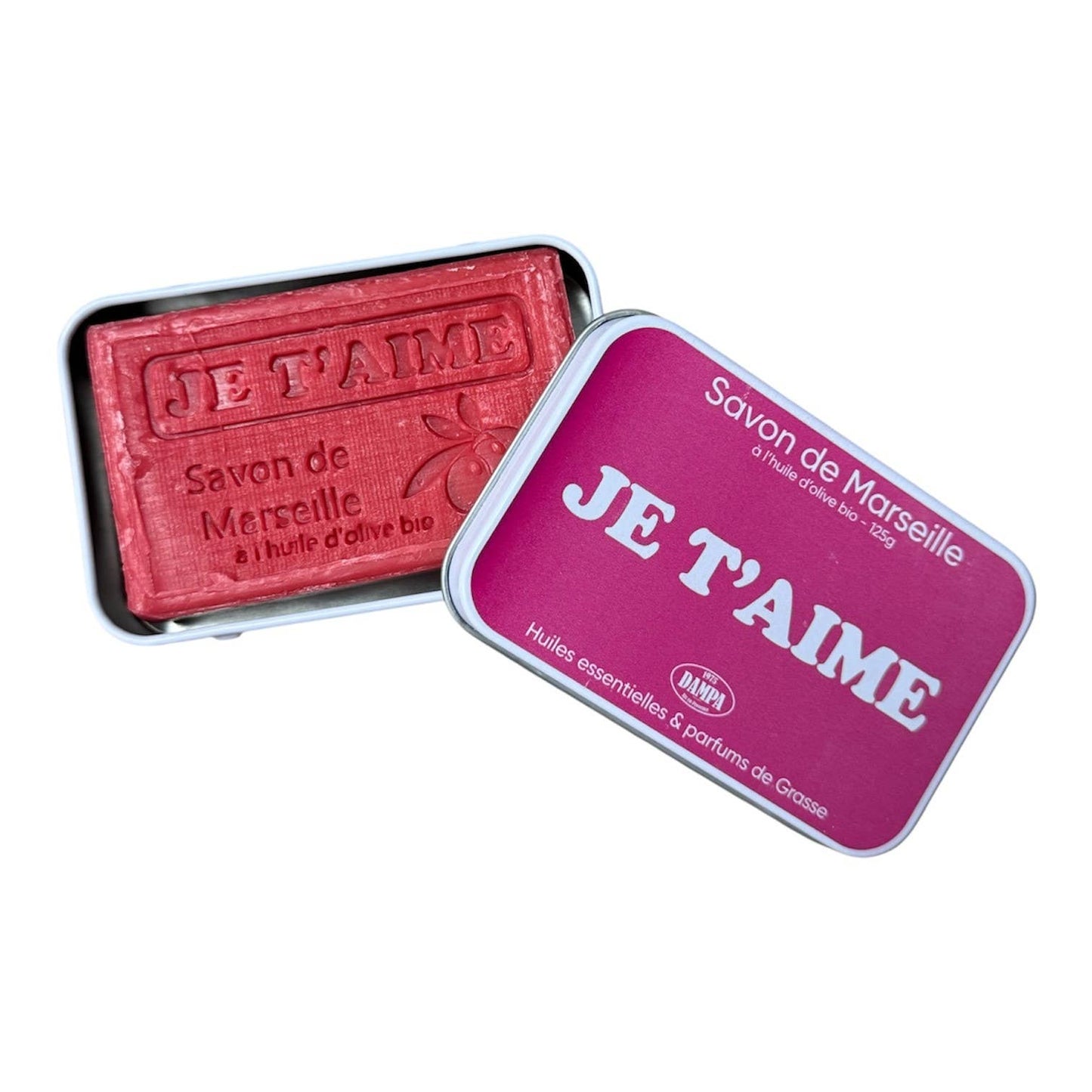 Savon de Marseille "Je t'aime" 125g avec sa boite métal