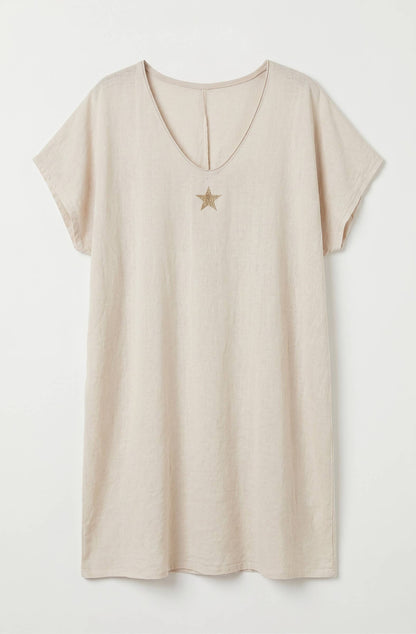 Robe Tunique en Lin et Viscose à Etoile @10788_REtoileLin